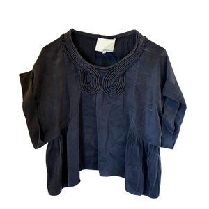 3.1 Phillip Lim | Navy Silk Blouse | Size 8